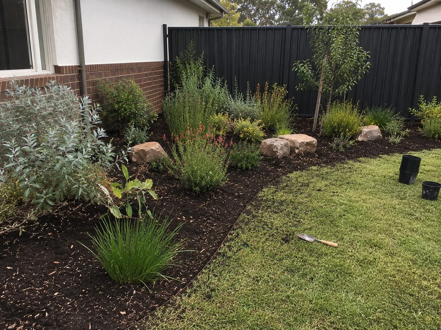 Native garden design and planting project example in Northcote