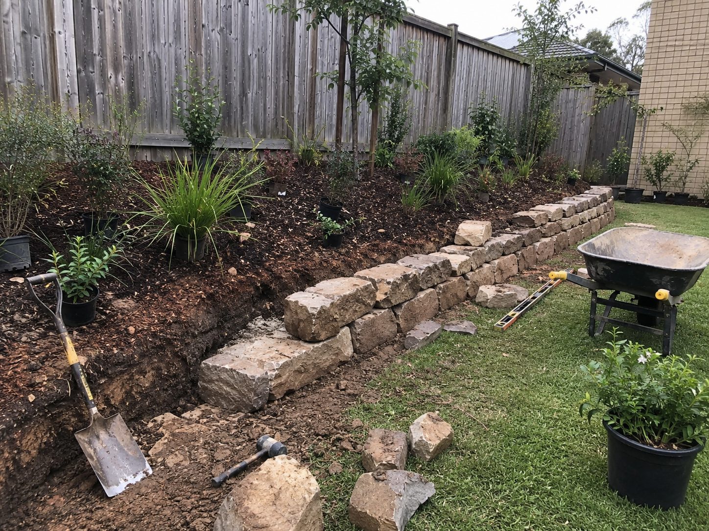 Landscaping and garden restoration project example in Northcote